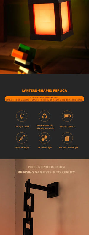 Pixel Style Night Light Portable Lantern